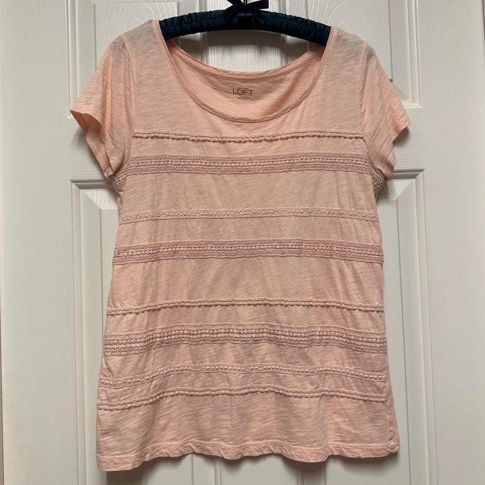 LOFT Blush Peach cotton Top Size M